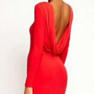 Orange ASOS Cowl Back Dress